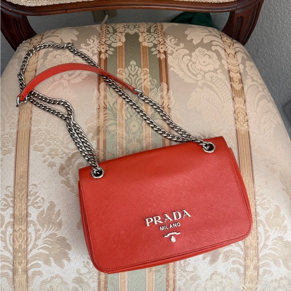 Authentic Prada Orange Leather Crossbody Bag - Picture 2 of 7